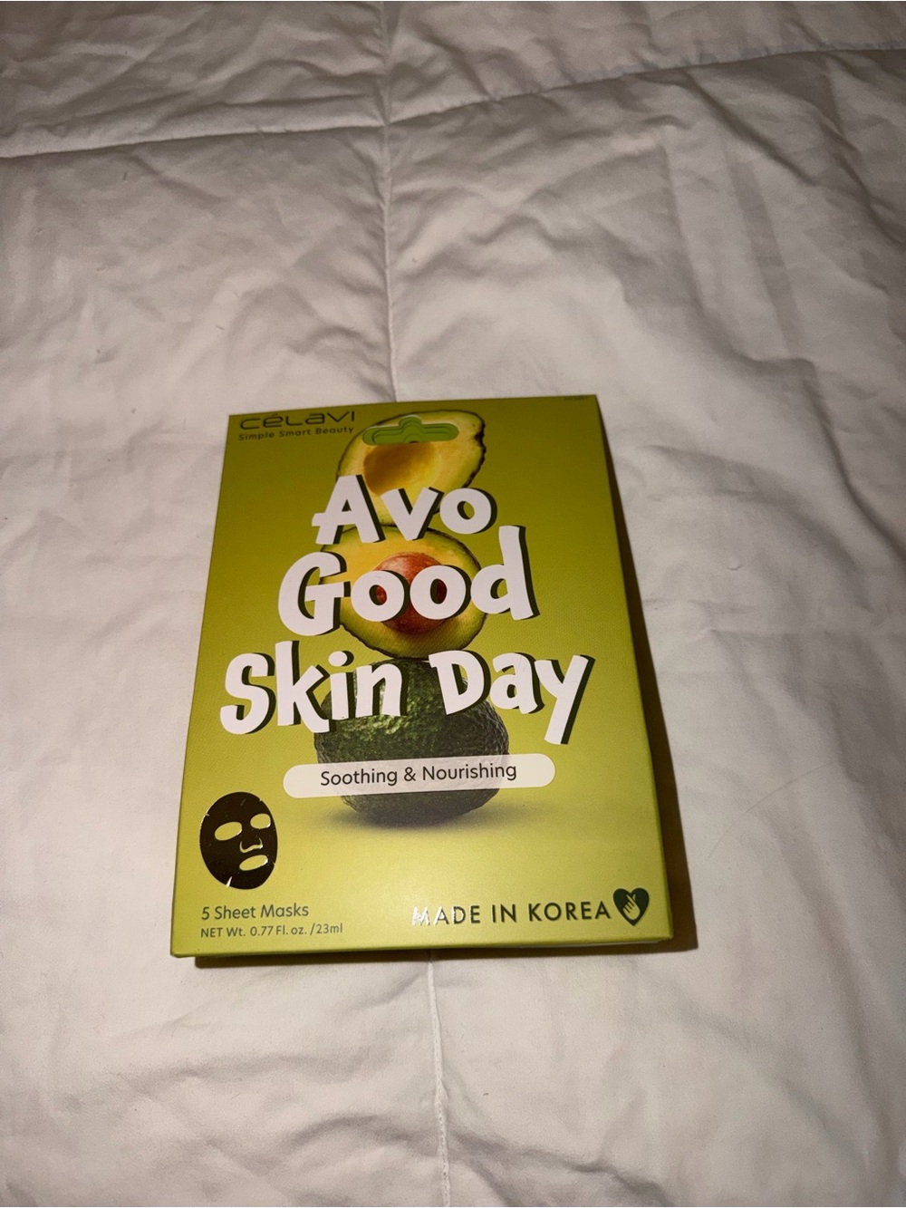 Celavi Avo Good Skin Day Soothing & Nourishing Sheet Mask - Green